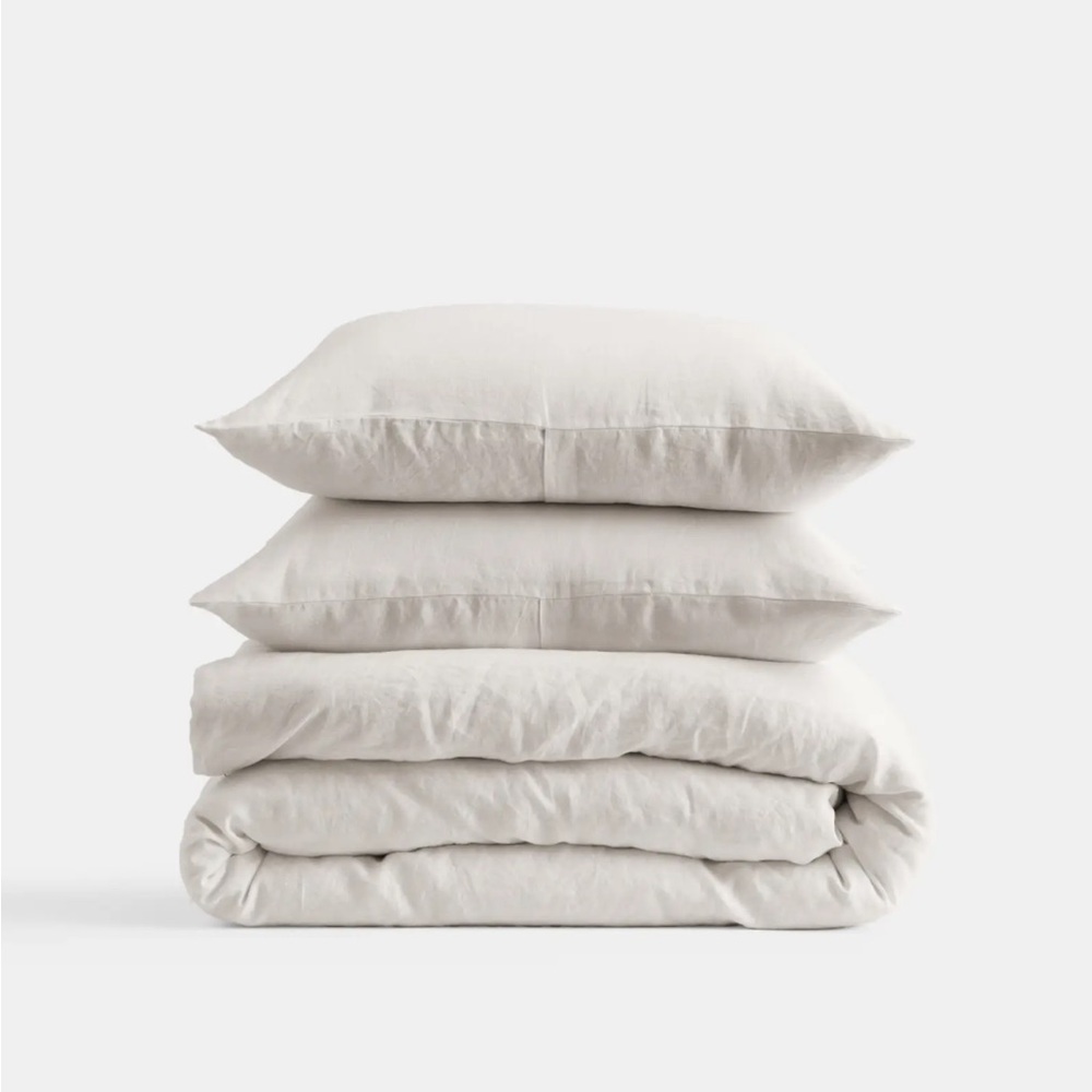 NWOT QUINCE European Linen Duvet Cover Set Sand